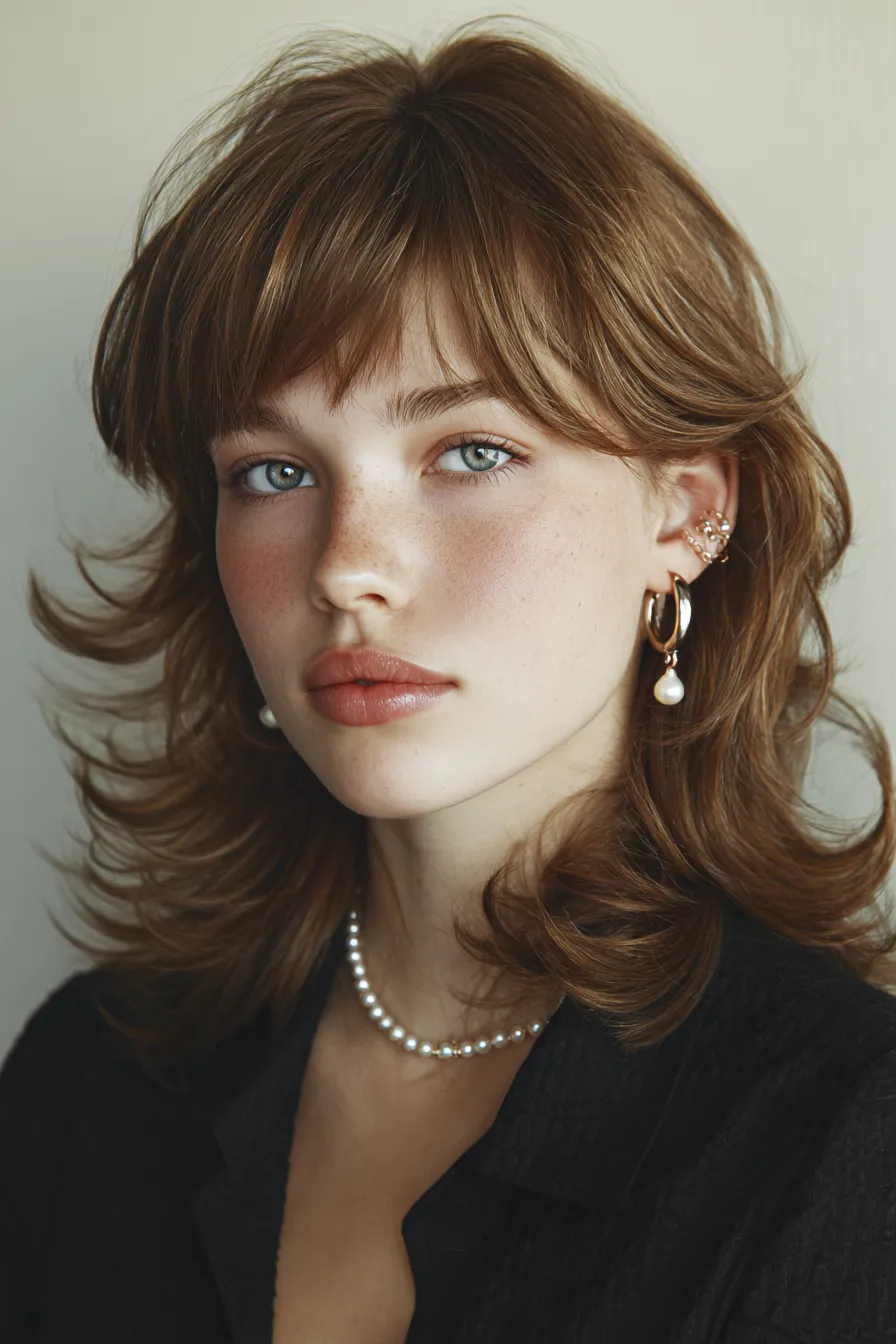 Modern Feathered Shag with Soft Fringe