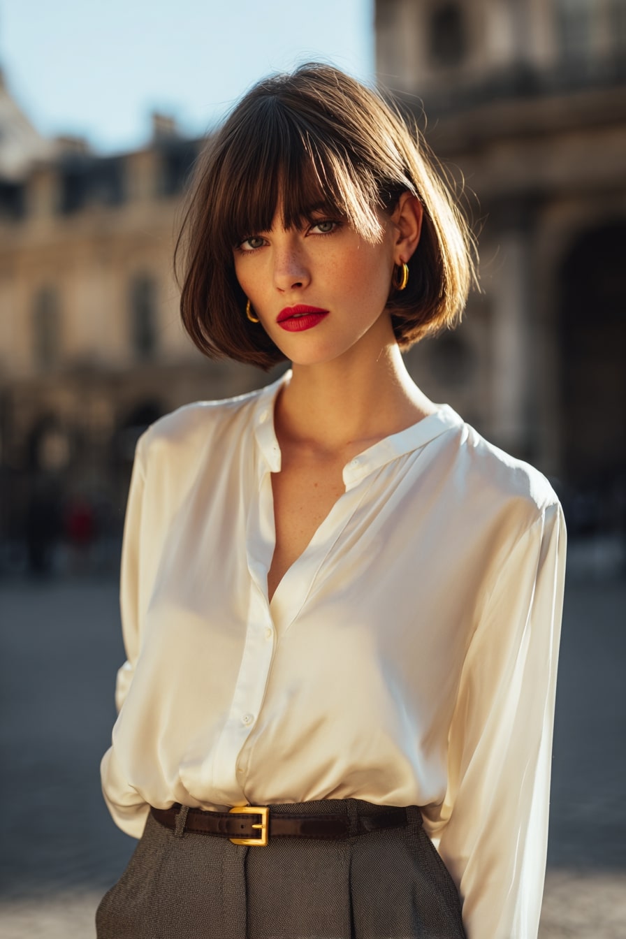 1. Modern Parisian Bob Minimalist Elegance