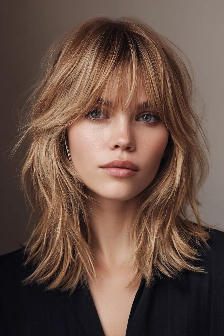 Airy Shag-Midi with Curtain Fringe