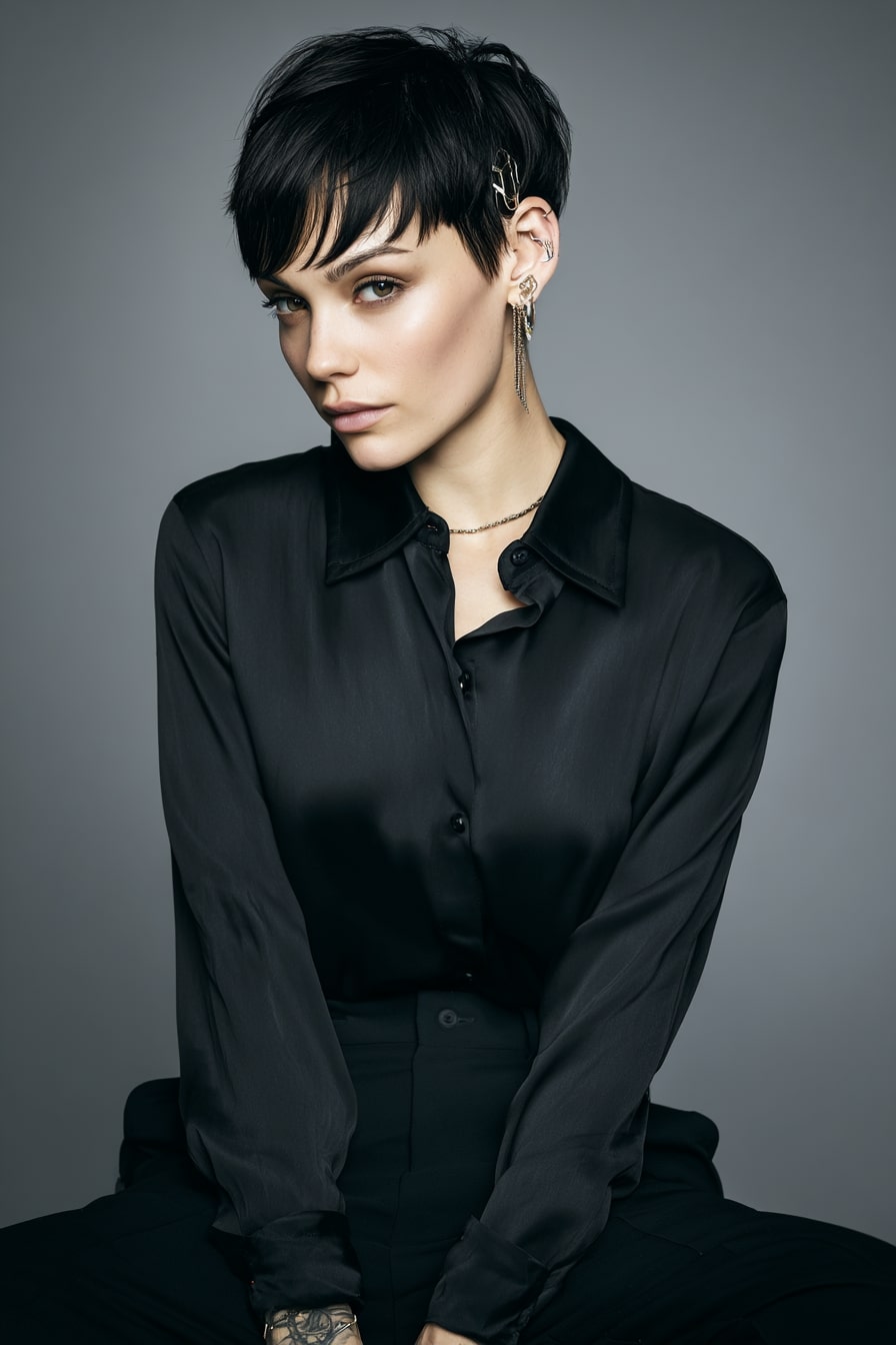 1: “Sculpted Edge” Asymmetrical Pixie Power