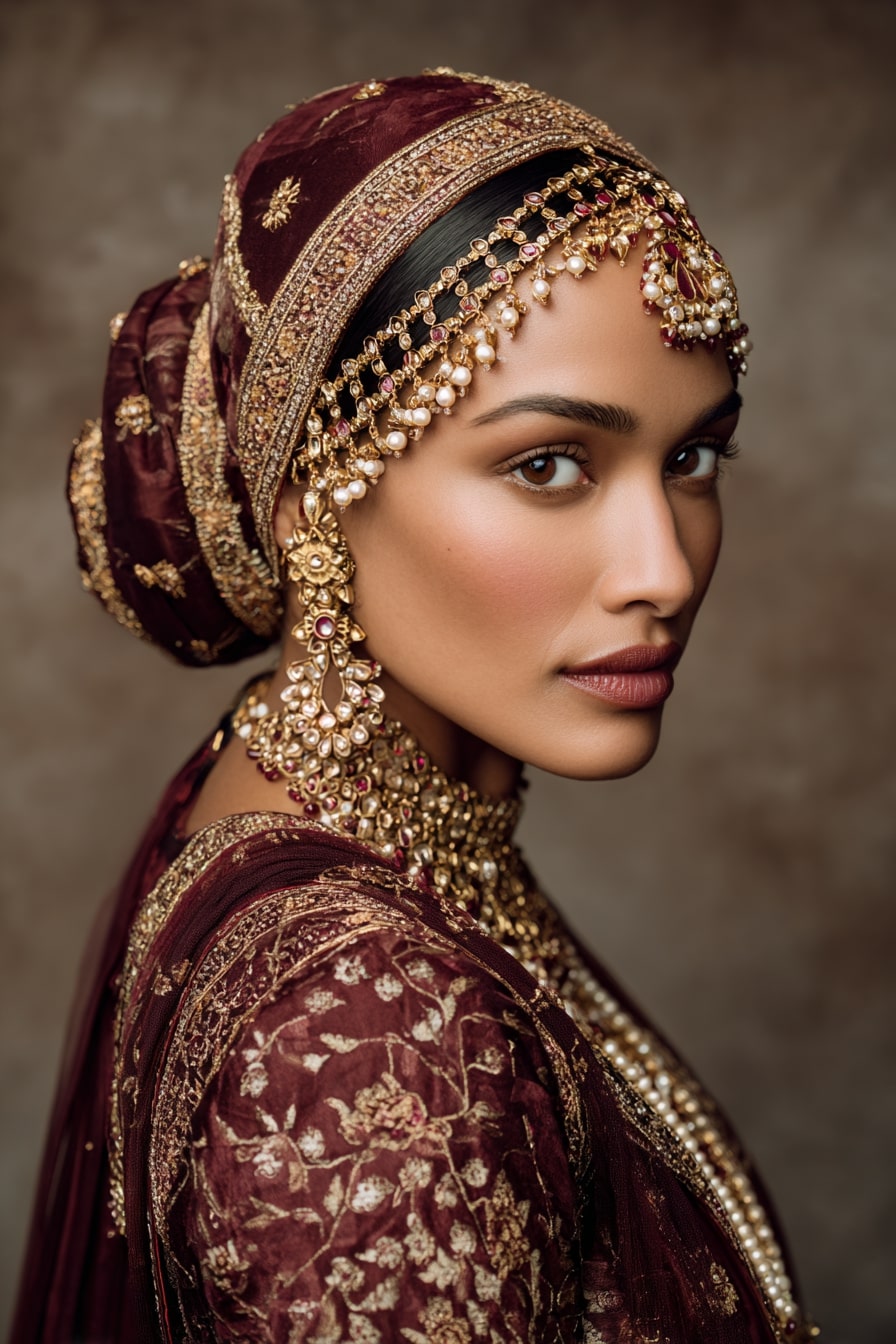 6. The Maharani Twist Bun – Indian Bridal Look