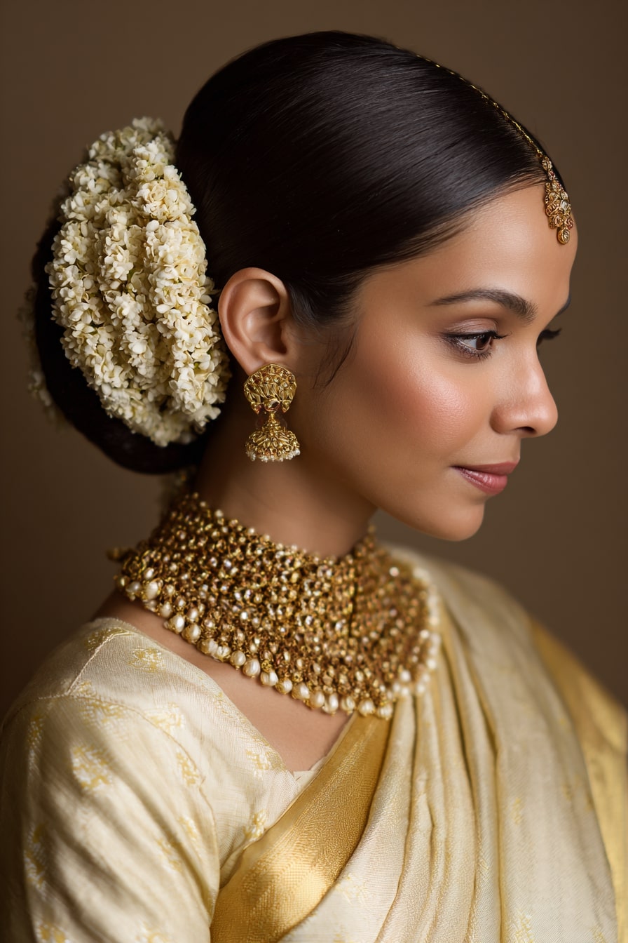 12. The Heritage Gajra Layers – Indian Bridal Look