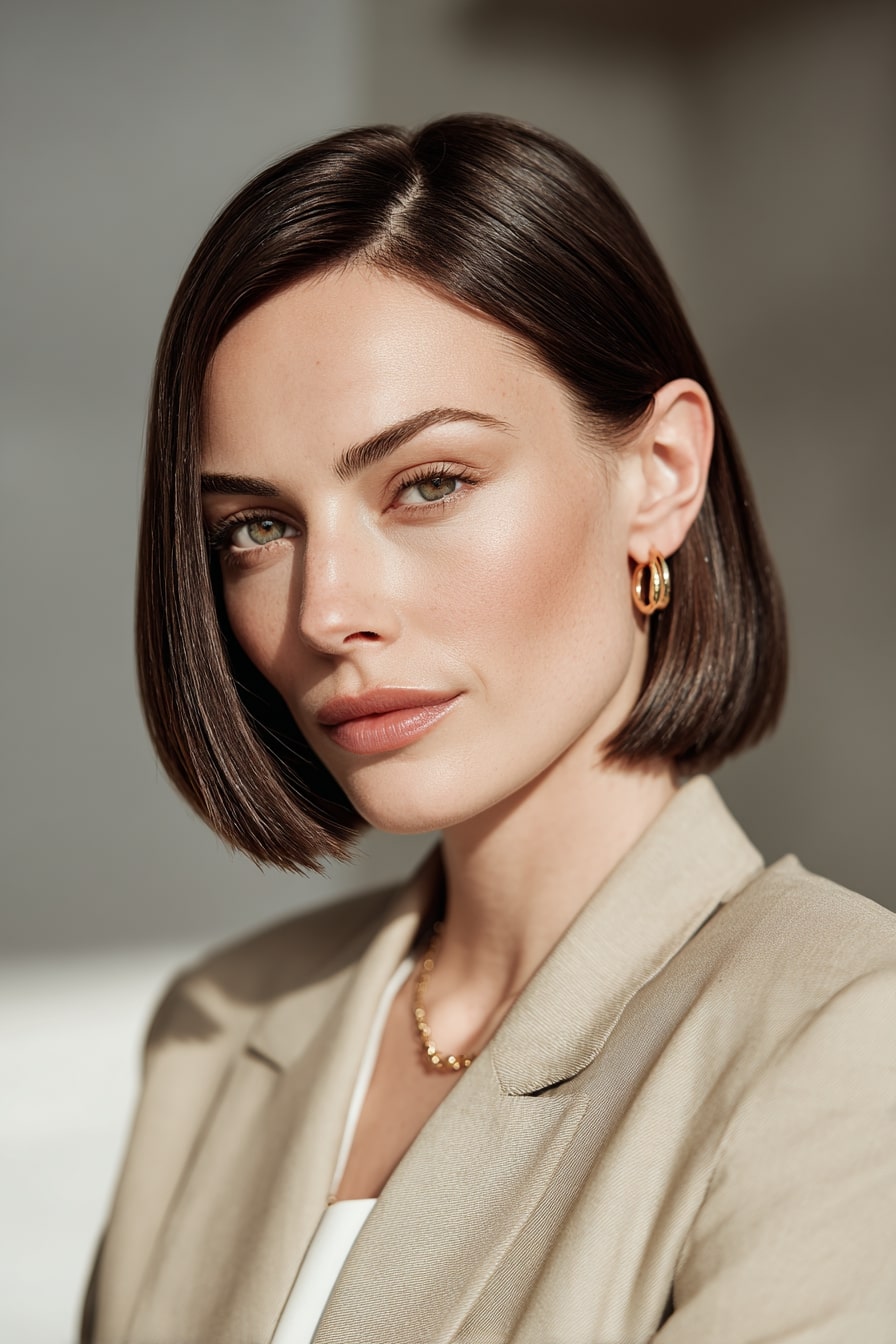 The Executive Sleek Blunt Bob