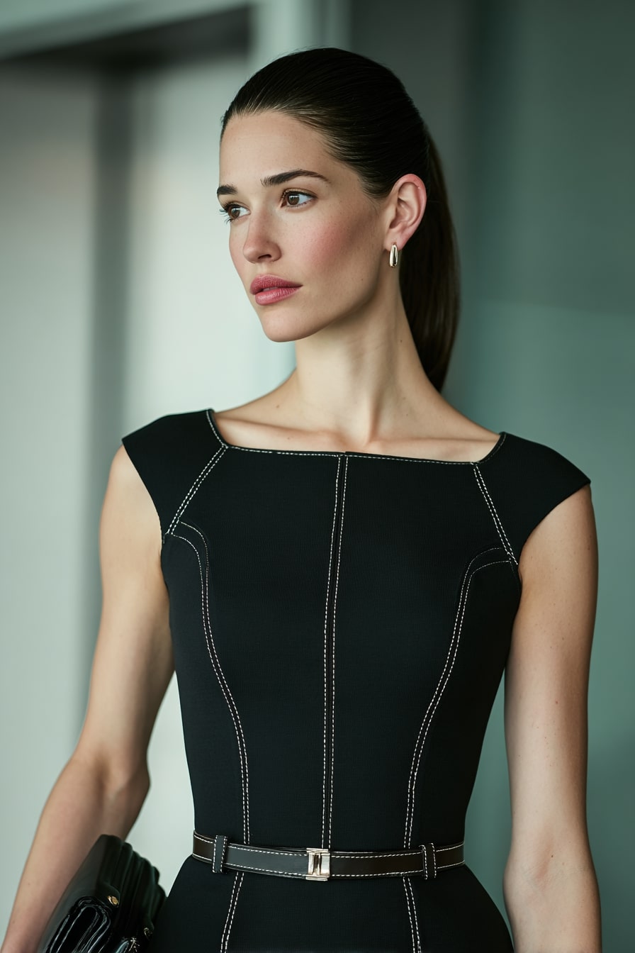 10. Noir Poise – Structured Elegance for Formal Settings