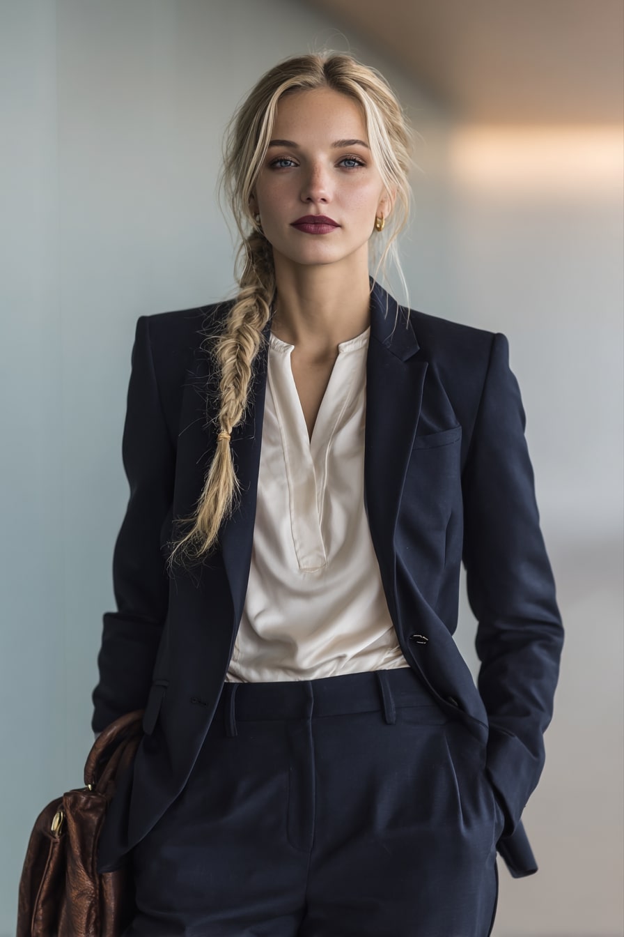 5. Braided Clarity – Executive Precision with Feminine Edge