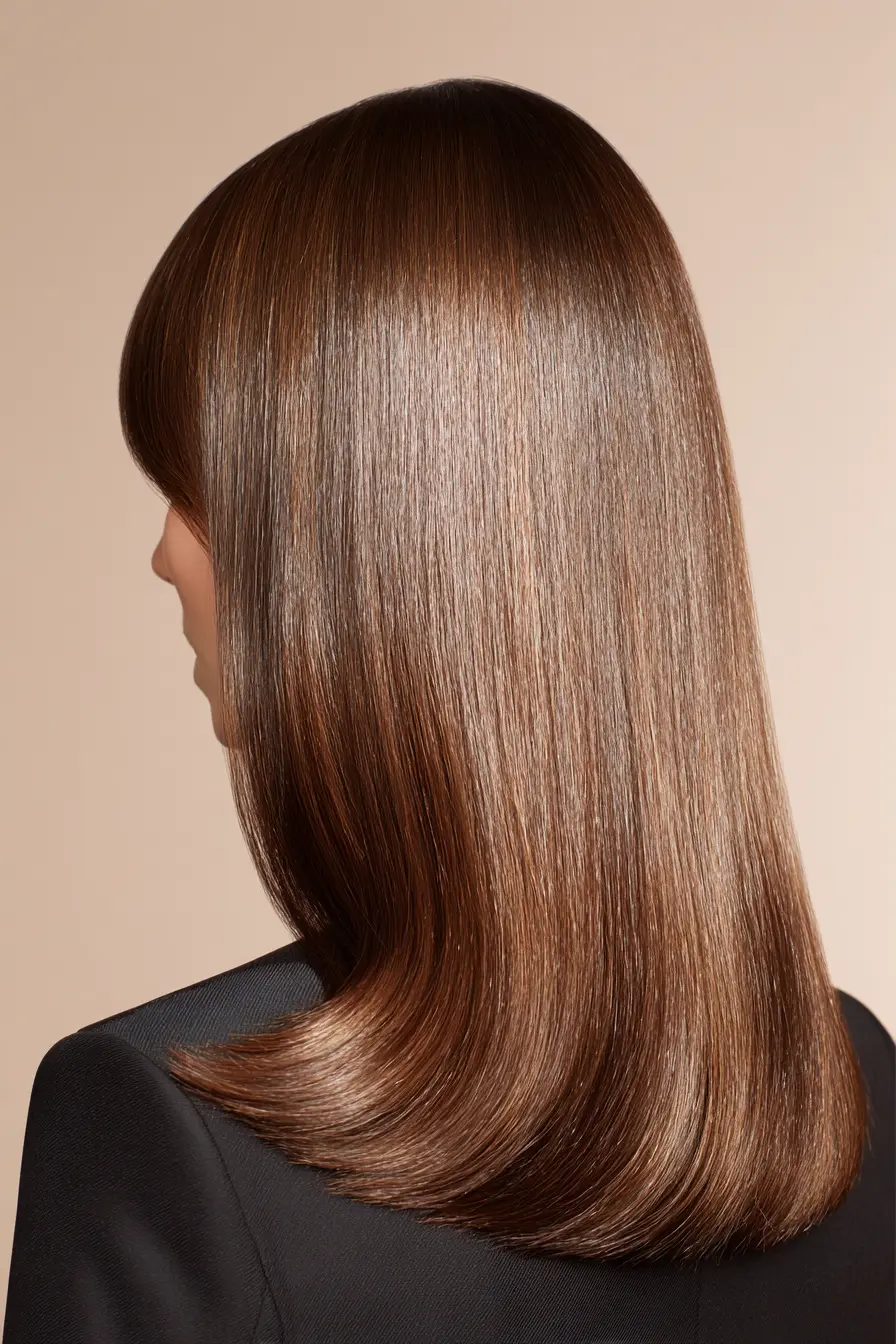 Polished Long Silhouette with Blended Curtain Fringe