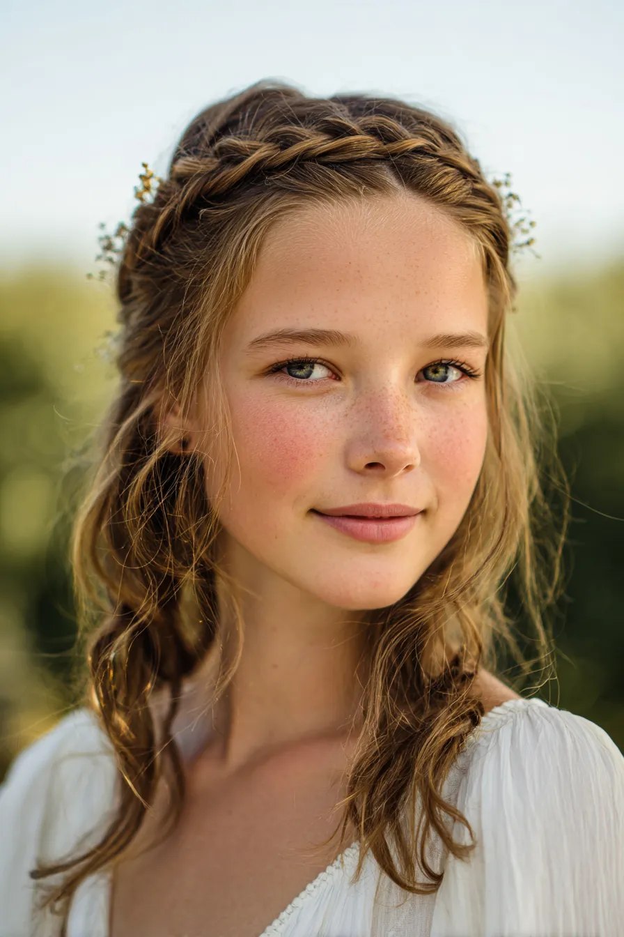 Crown Lace Braid with Soft Waves