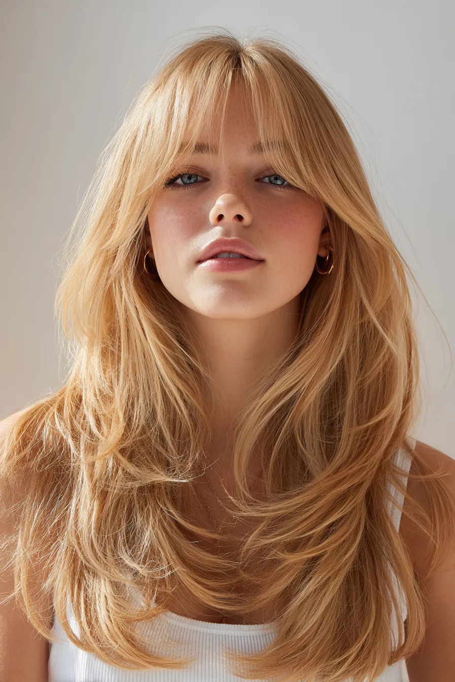 Feathered Layers with Soft Curtain Fringe