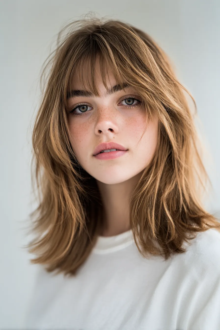 Tousled Blunt Shag Bob