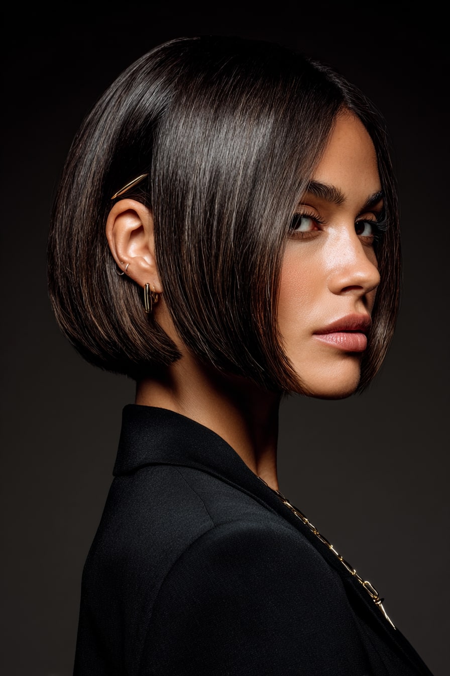 1. Sleek Contour Bob  “The Sculpted Frame”