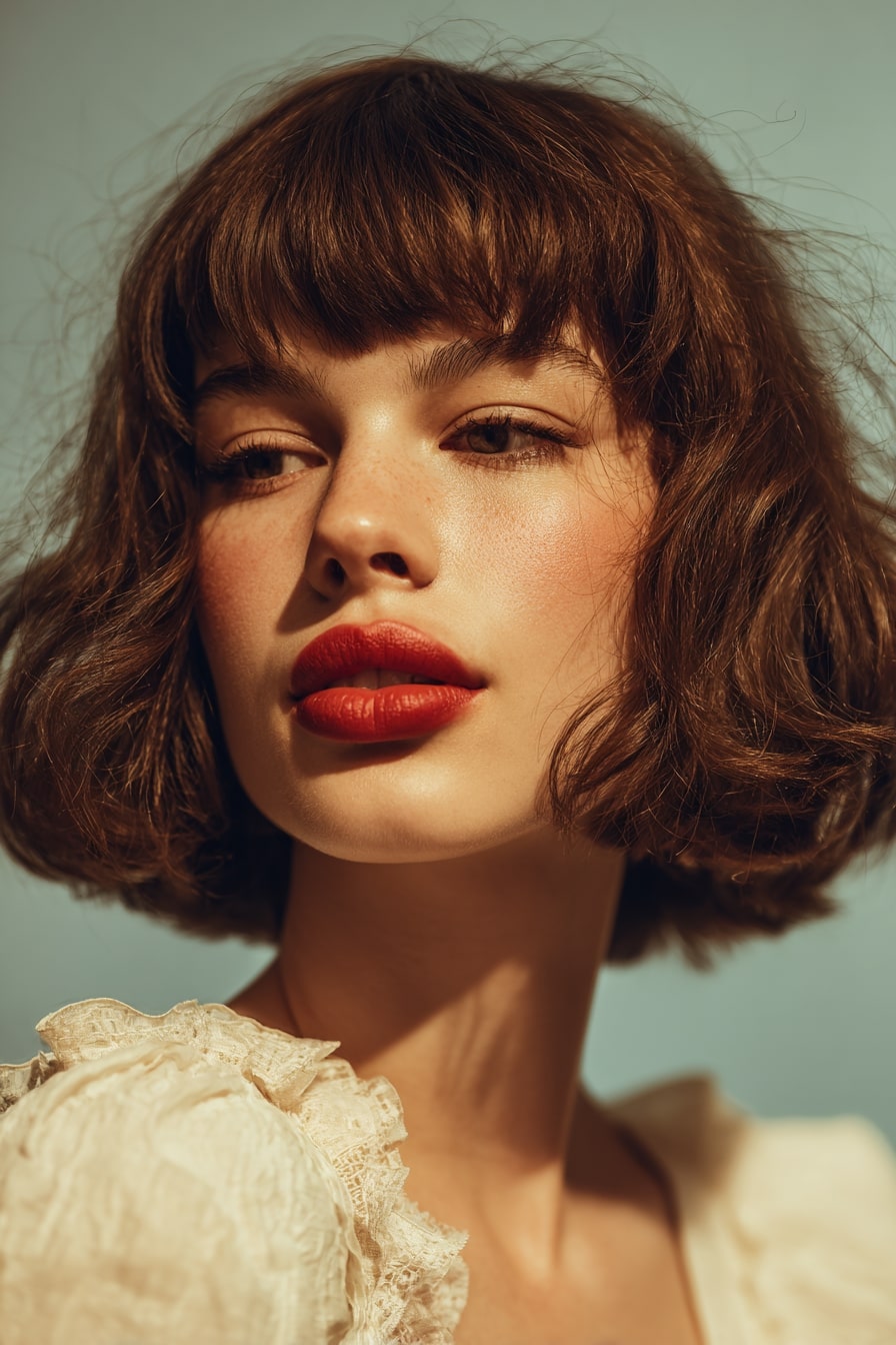 3. Textured French Bob “Effortless Muse”