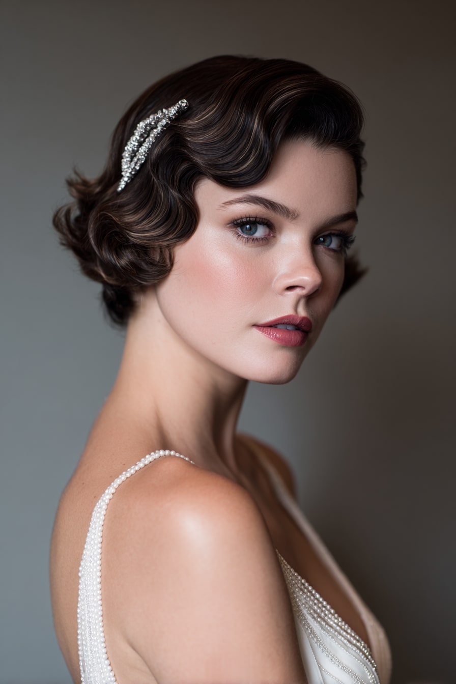 3. Vintage Grace Crop – 1920s-Inspired Sculpted Wave