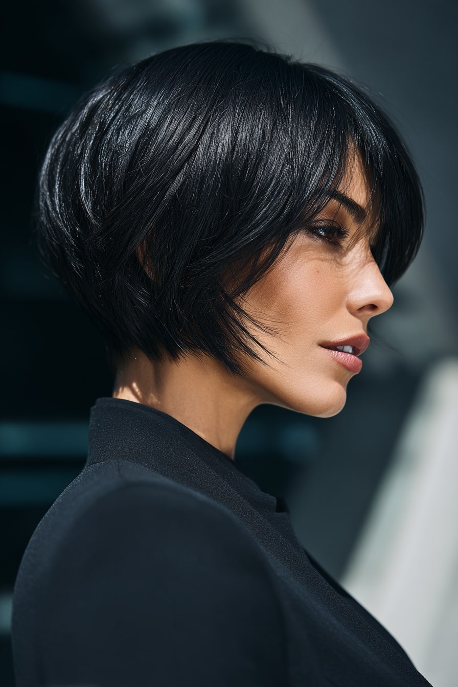 Modern Layered Bob Wolf Hybrid