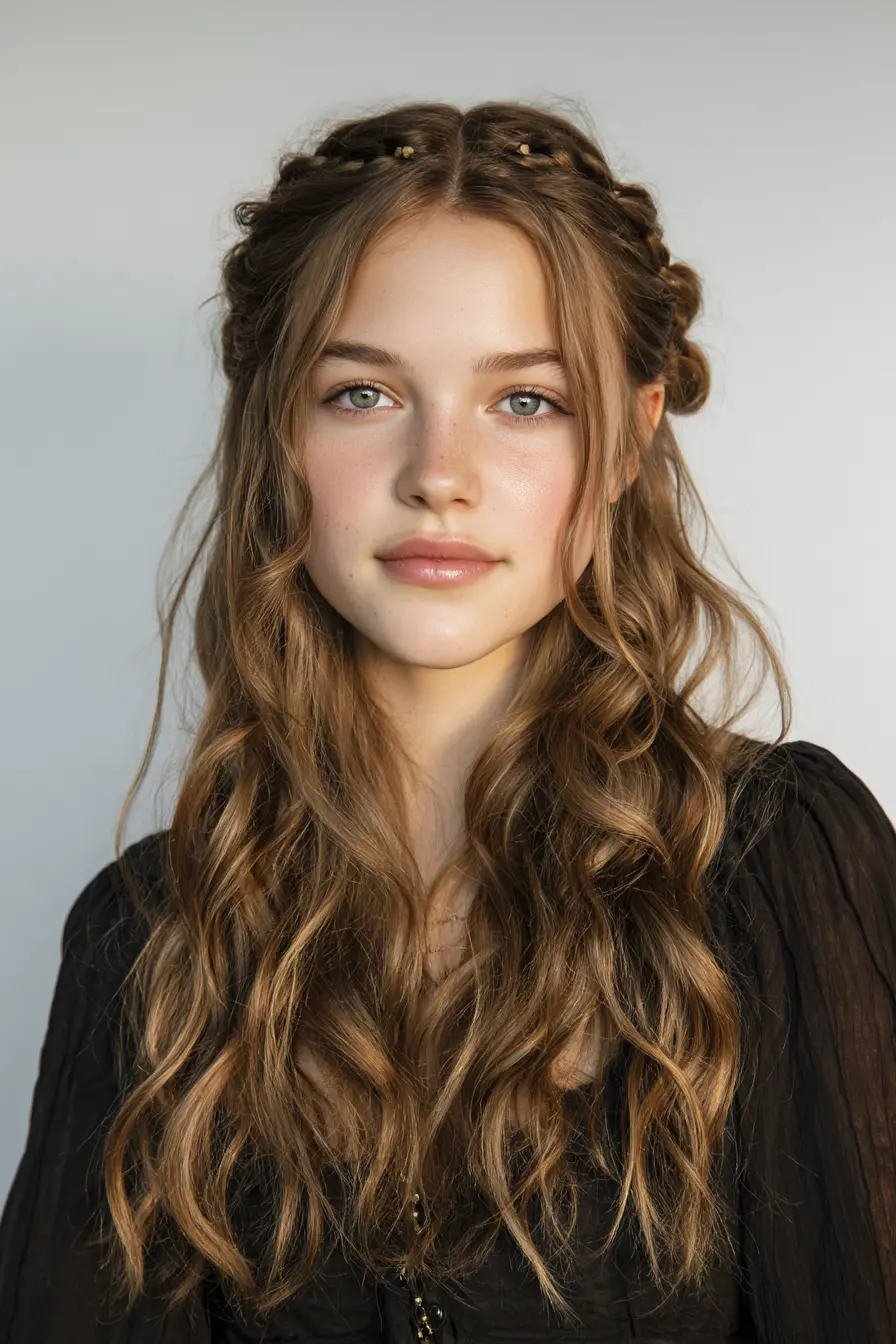 Braided Crown Waves with Soft Drift Pieces