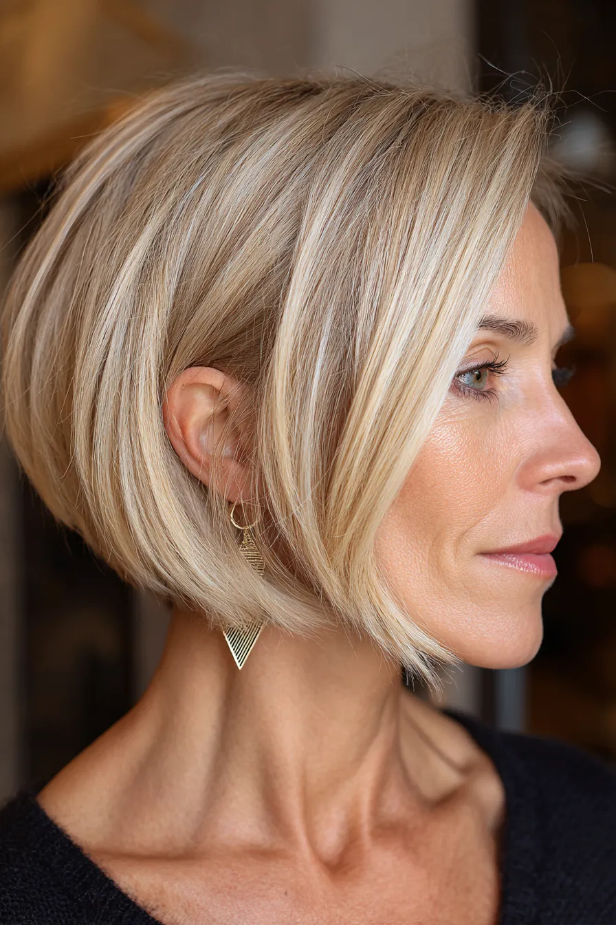 Refined Blonde Contour Bob