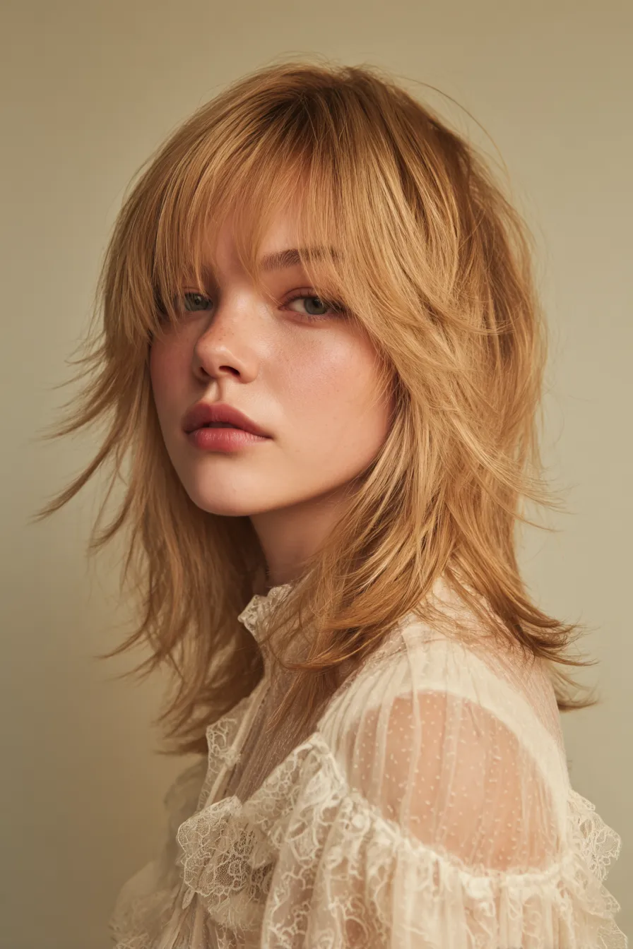 Creamy Honey Mid-Length Shag