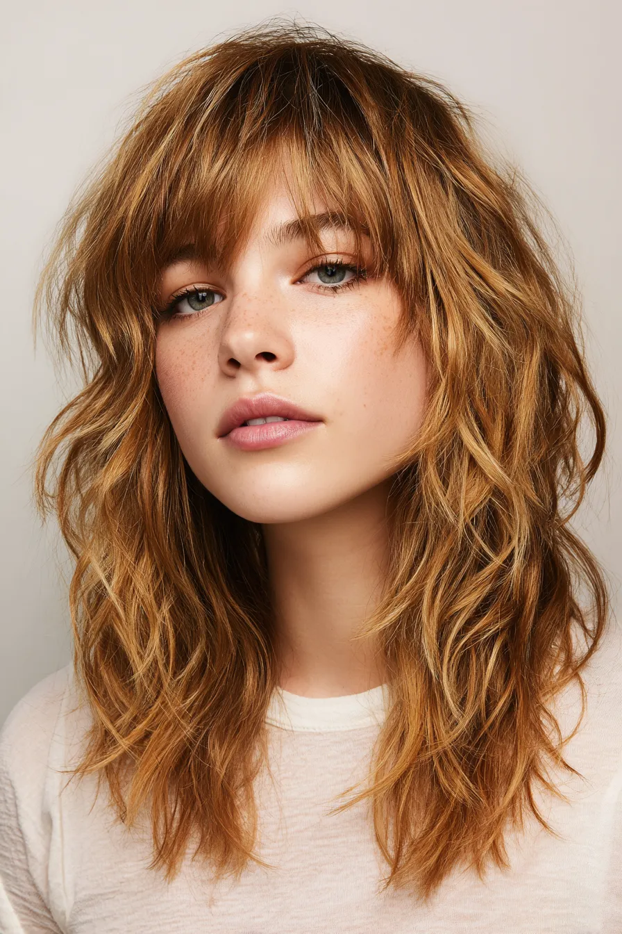 Golden-Wave Tousled Shag