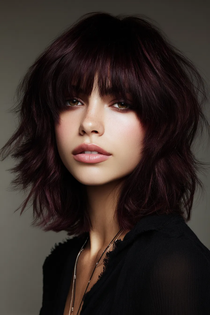 Plum-Shadow Textured Shag