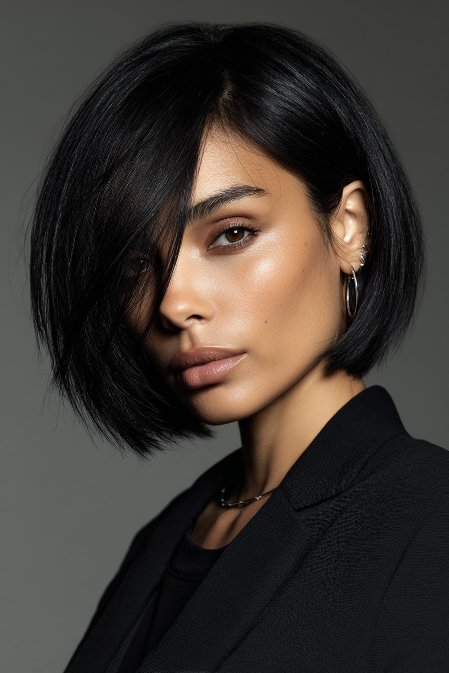 7. The Structured Side-Part Bob