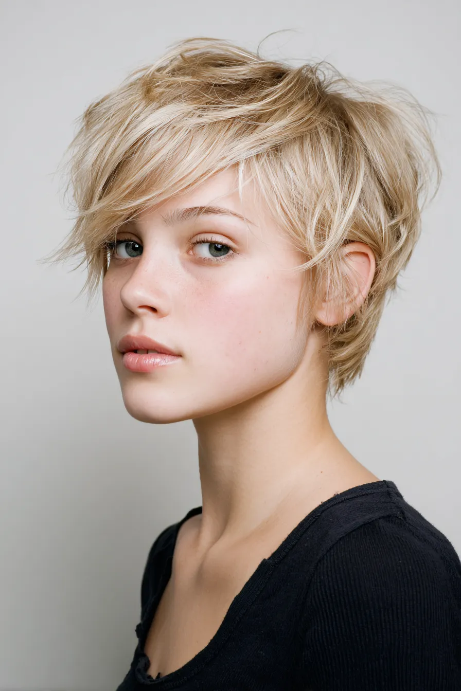 Feathered Long Pixie