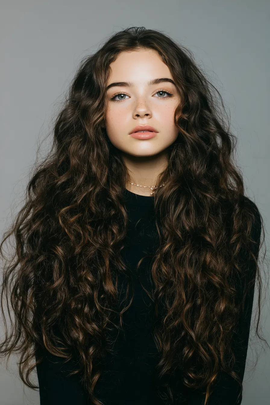 Voluminous Natural Curls with Length