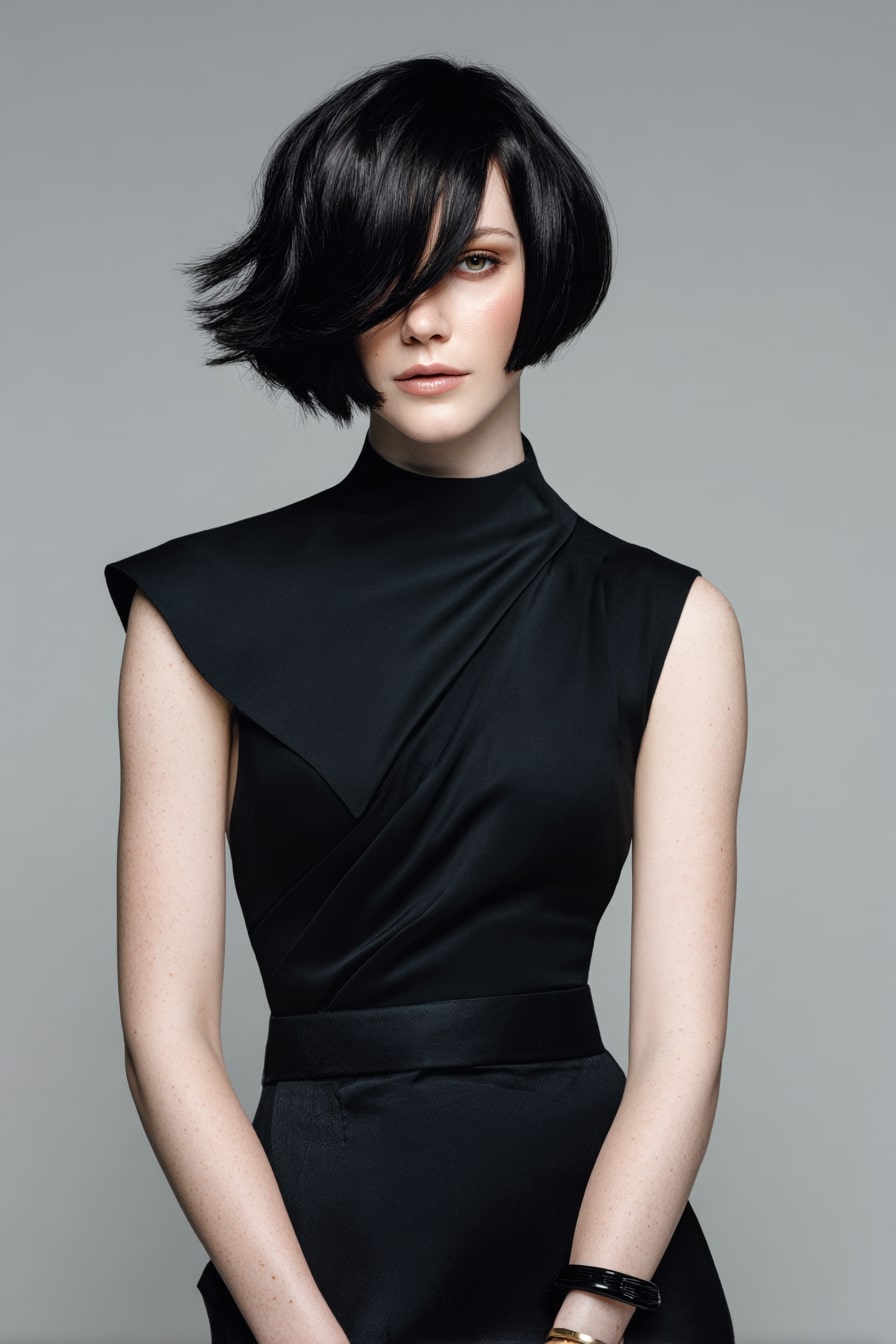 8. Retro Rounded Bob ’60s Revival Mood