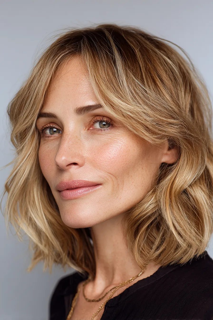 Tousled Blonde Bob with Airy Layers