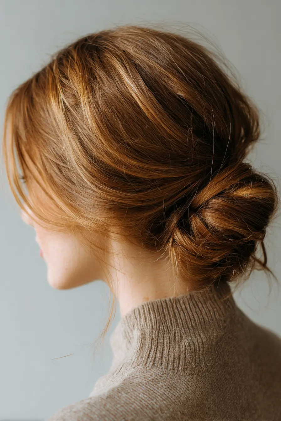 Soft Twisted Low Bun