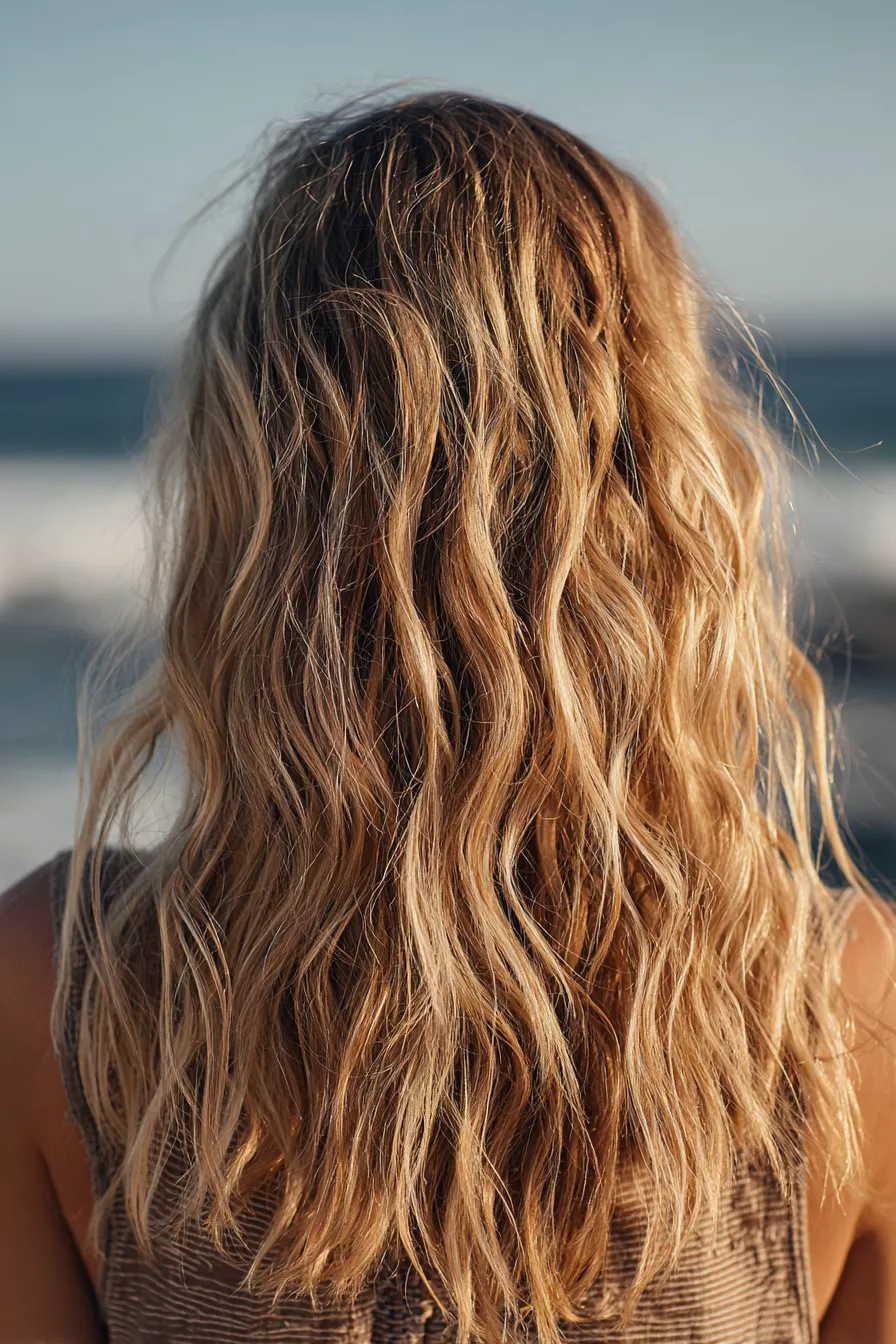 Sunlit Beach Layers with Natural Wave Texture