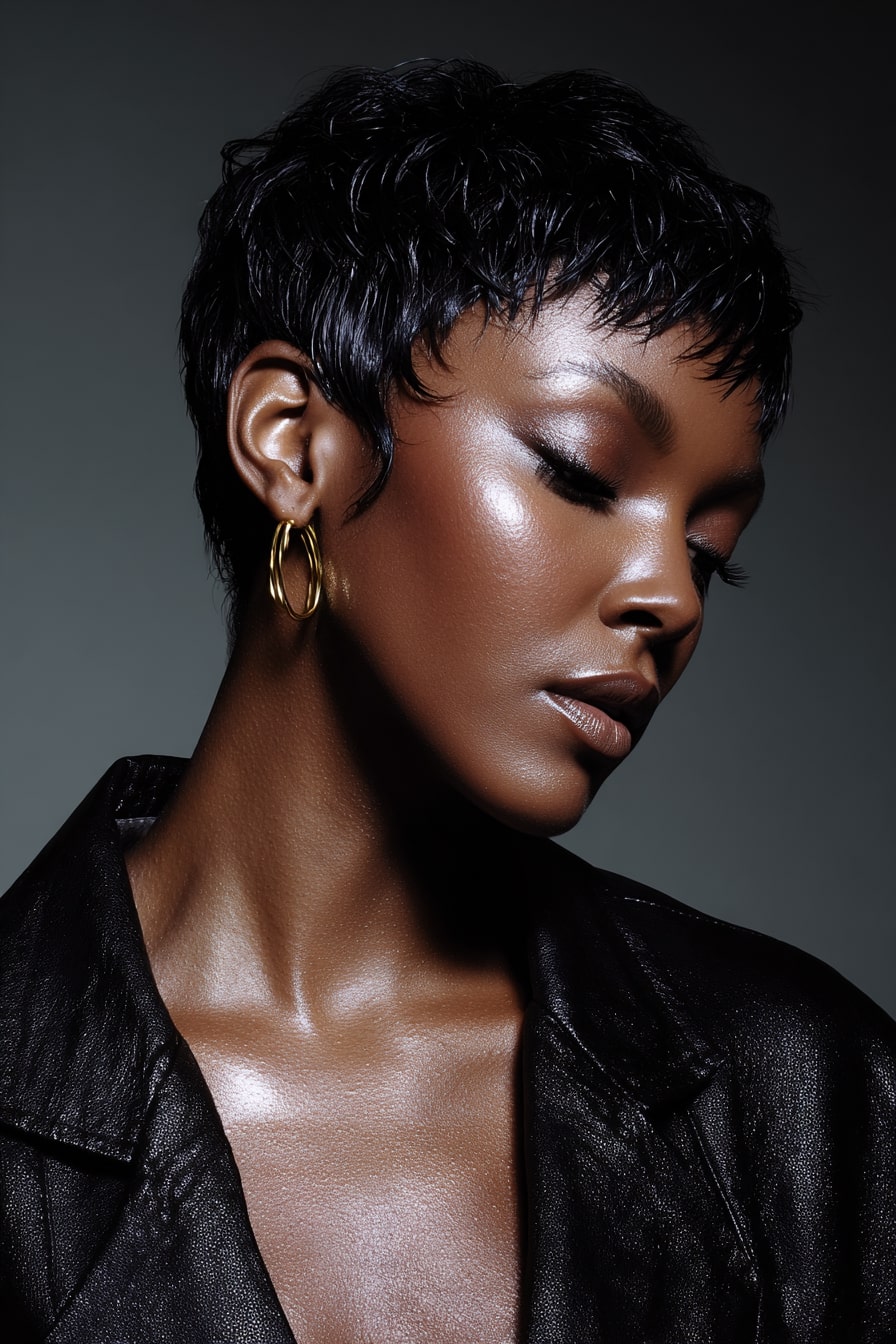 11. Flared Ebony Pixie
