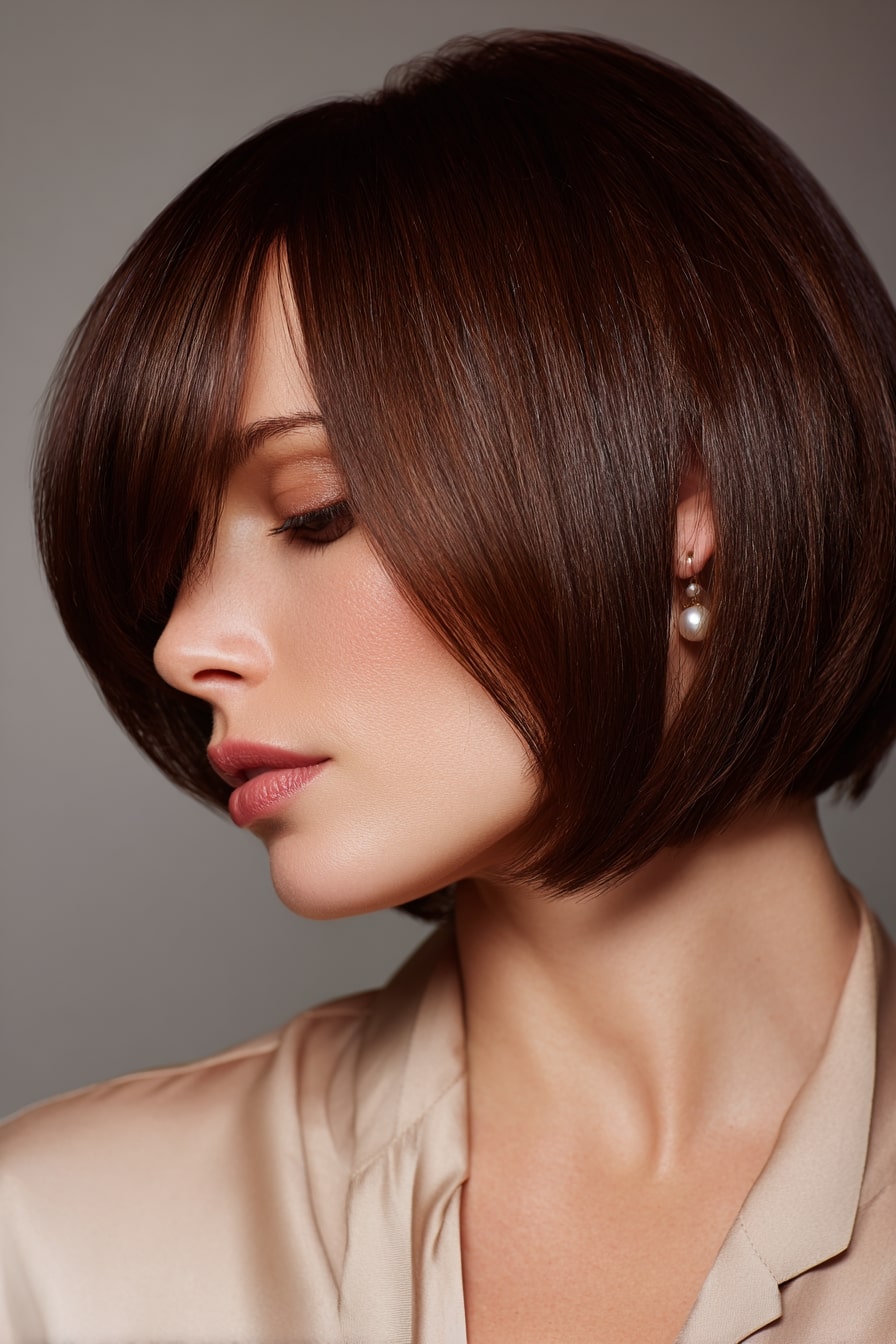 12. Curved Bob with Hidden Layers “Swan Neck”