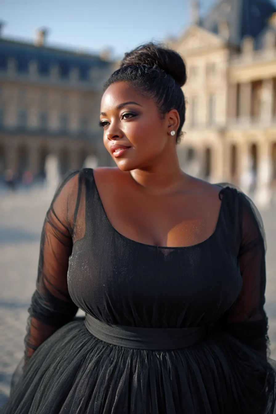 Sheer Mesh Bodice + Cinched Tulle Waist