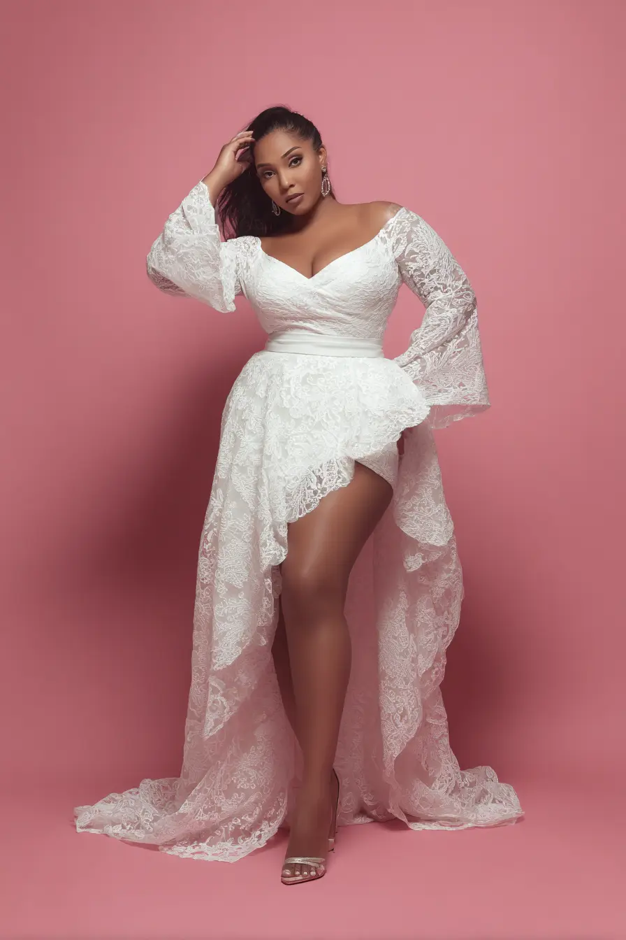 Lace Wrap Dress + Dramatic Train