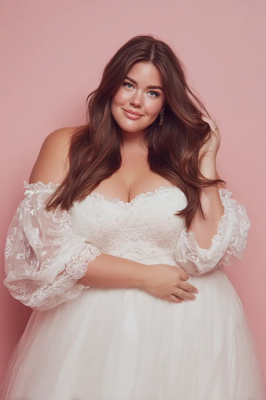 Lace Off-Shoulder Gown + Tulle Skirt