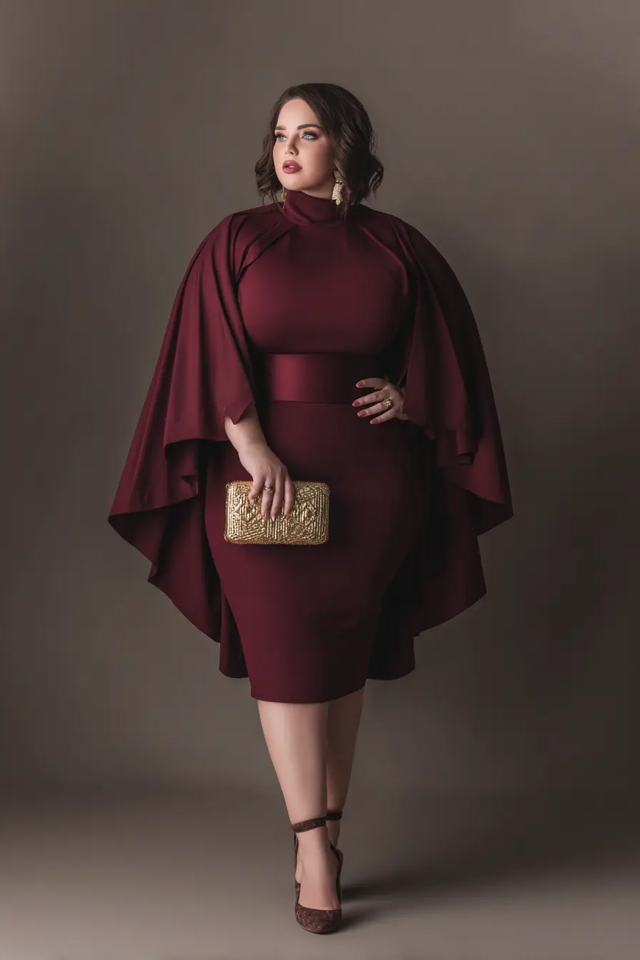Draped Cape Dress + Hourglass Silhouette
