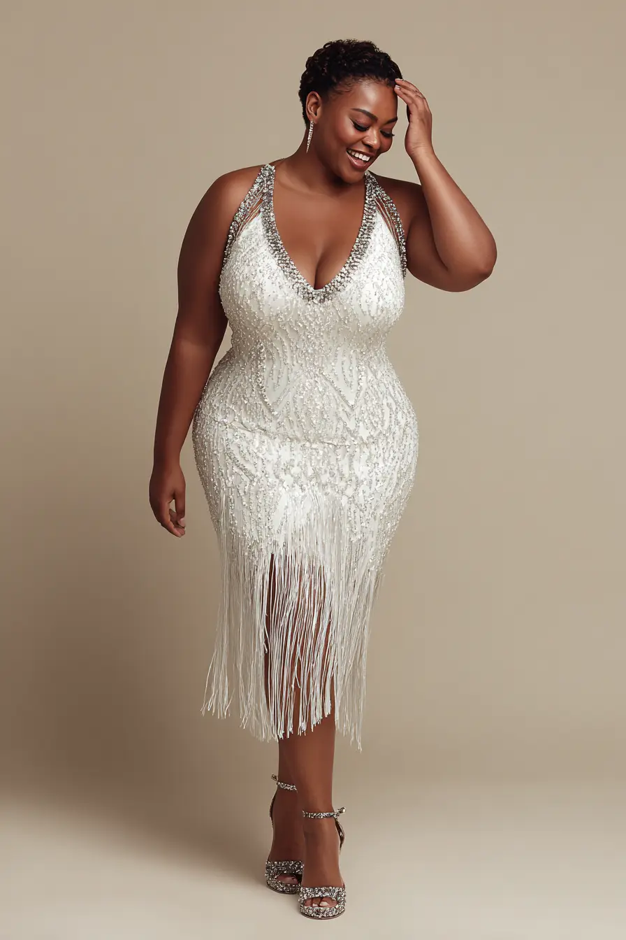 Beaded Fringe Dress + Sculpted Silhouette