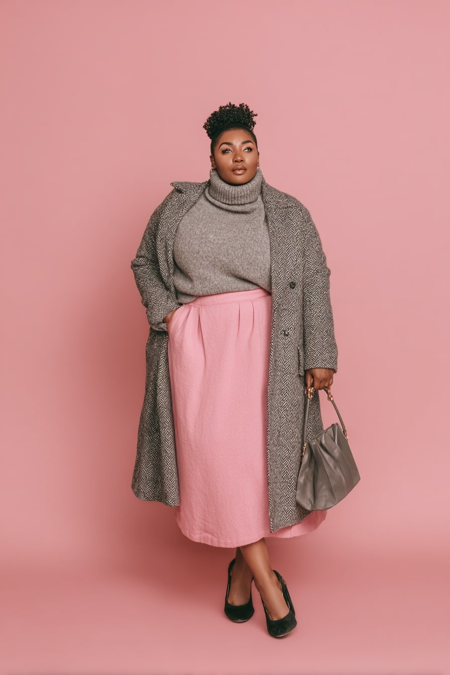 Turtleneck Sweater + Midi Skirt