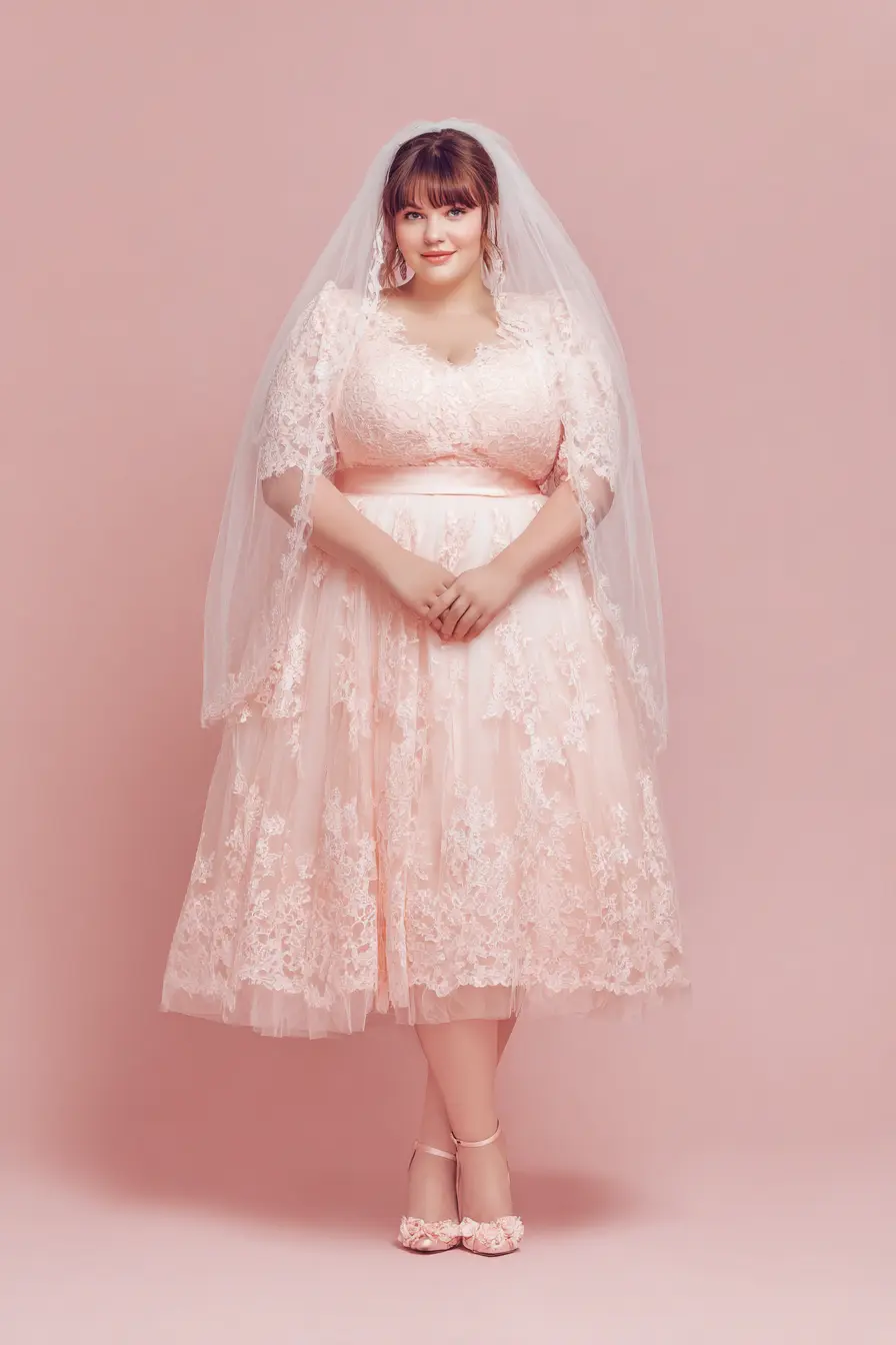 Lace Tea-Length Dress + Satin Waistband