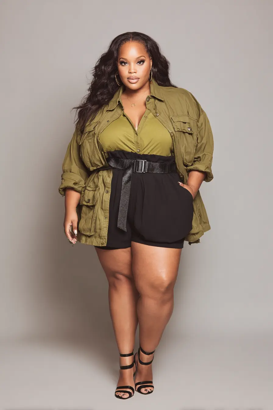 Utility Jacket + Belted Shorts