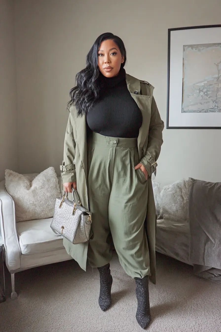 Structured Trench + High-Waist Trousers