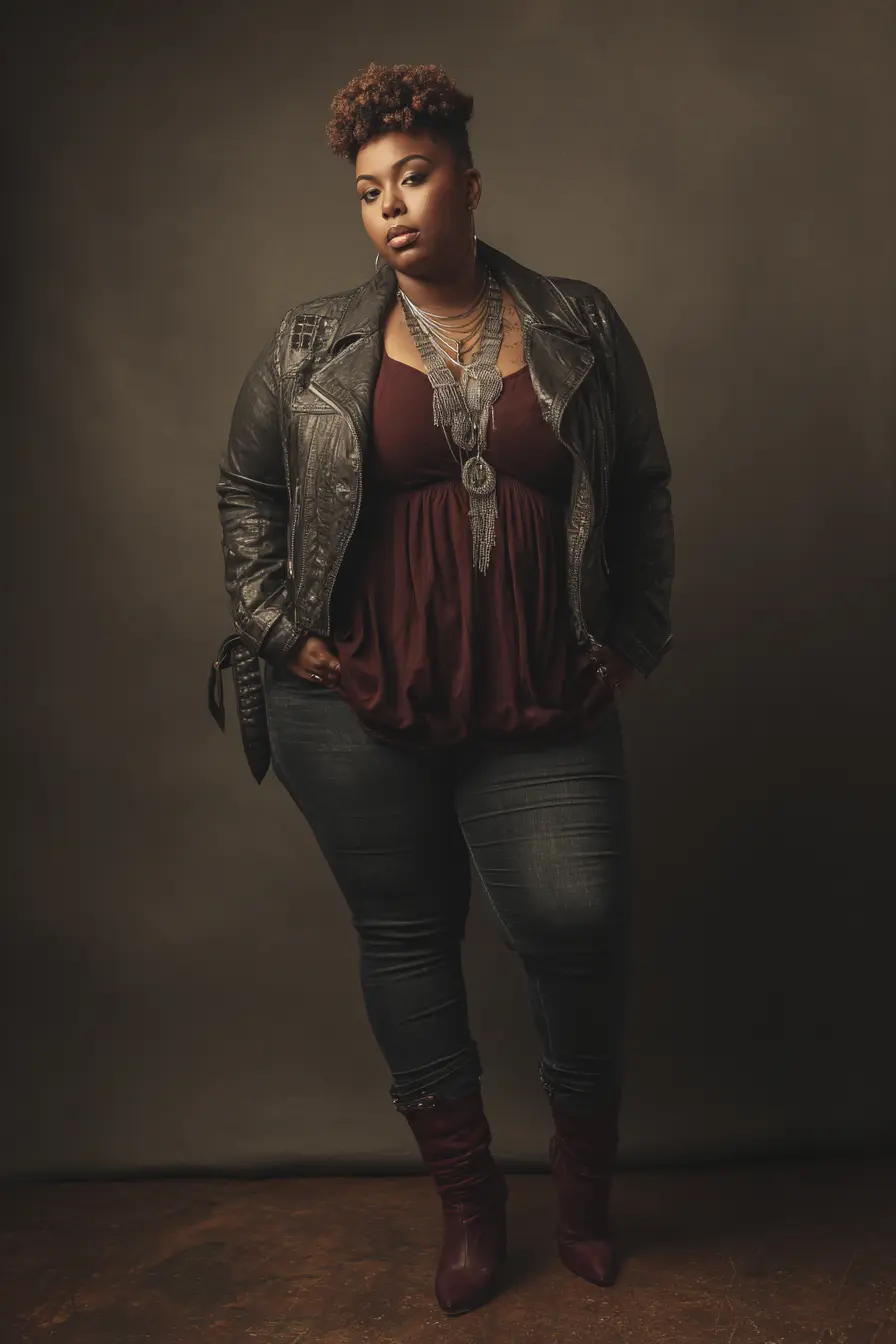 Leather Moto Jacket + Skinny Jeans