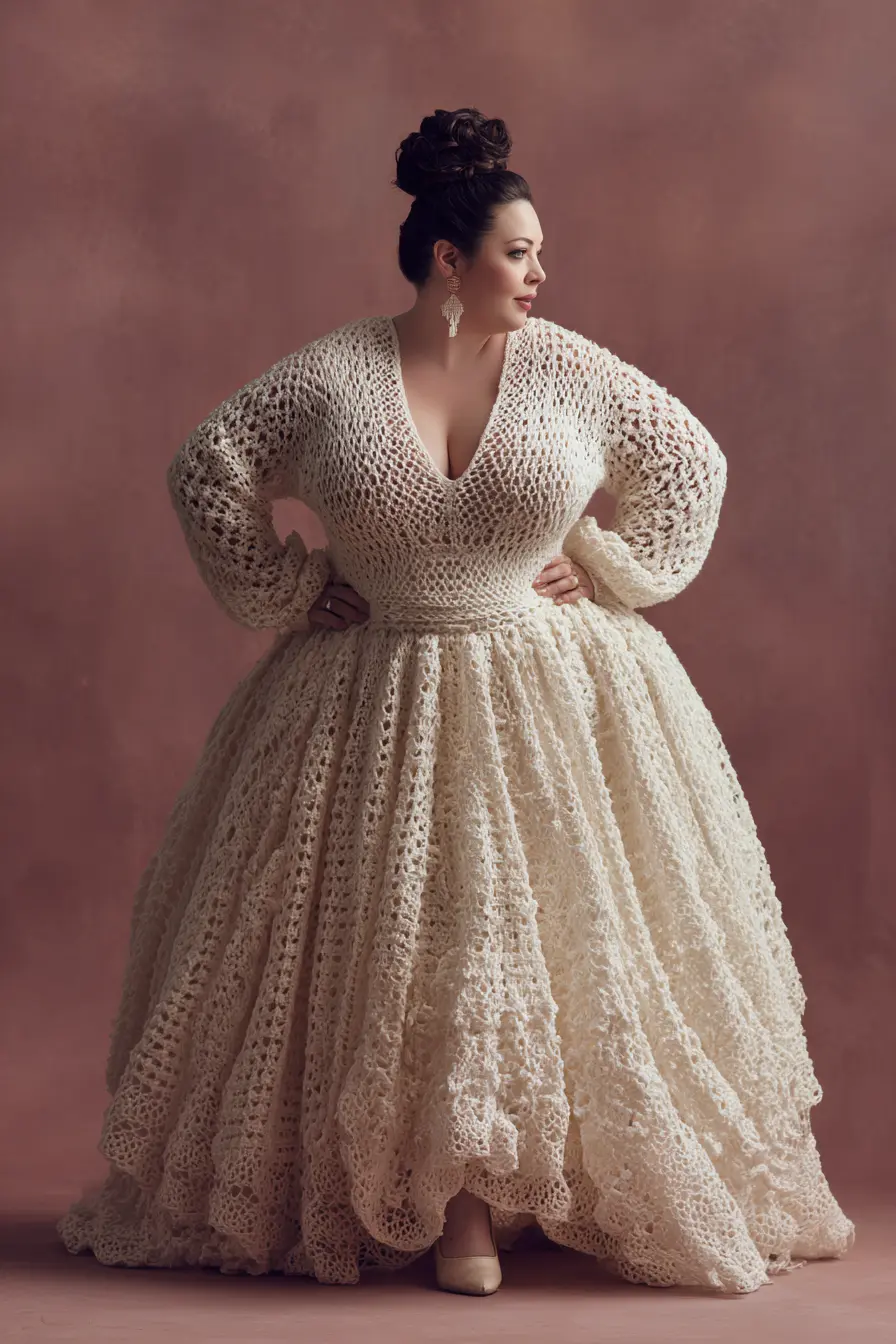 Hand-Crocheted Gown + Sculpted Waist
