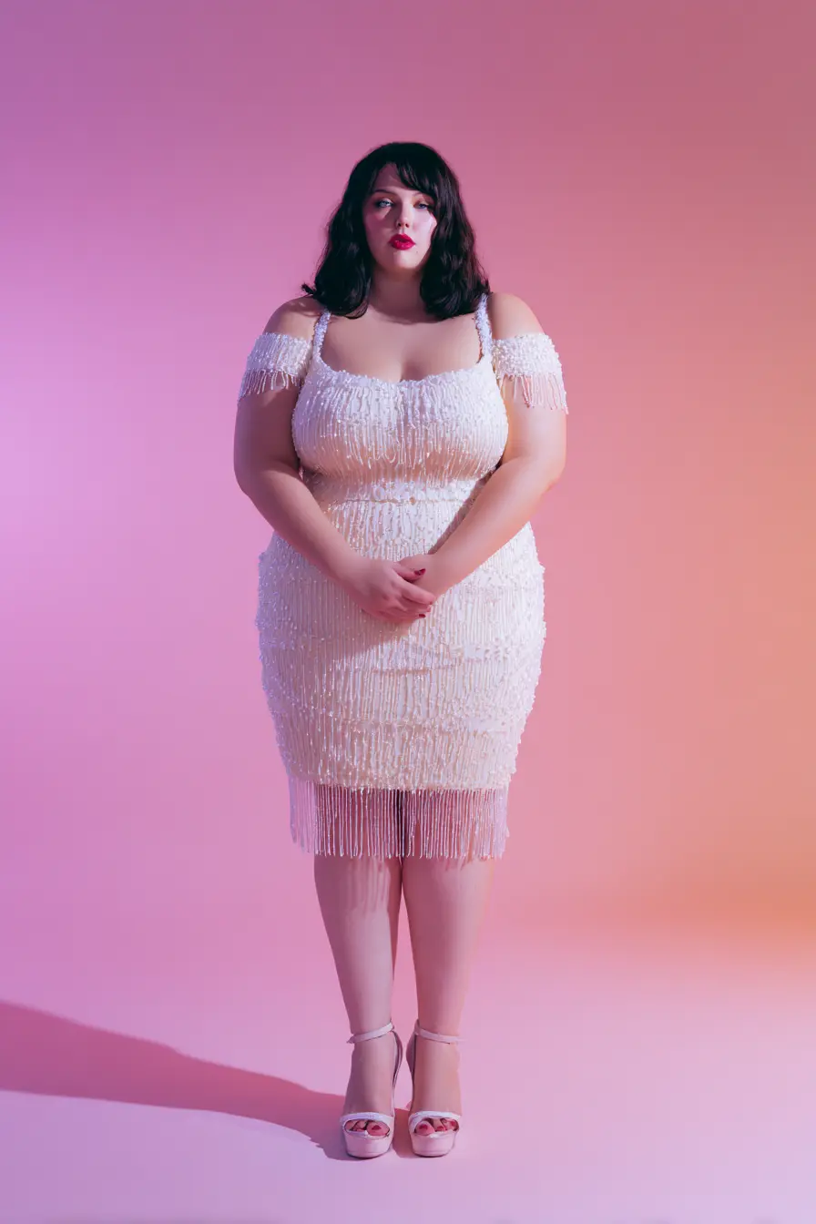 Beaded Fringe Mini Dress + Delicate Strap Detail