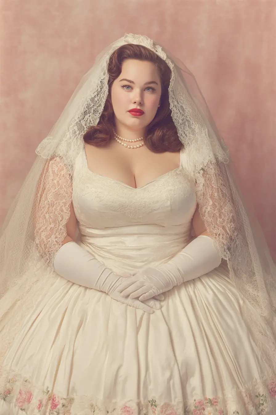 Lace Veil Gown + Satin Full Skirt