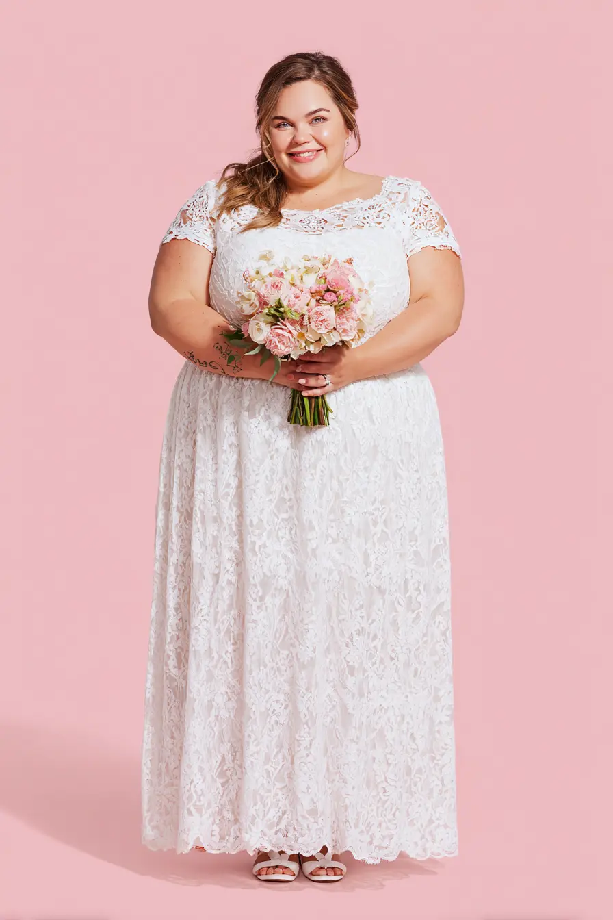 Lace Overlay Gown + Soft Cap Sleeves