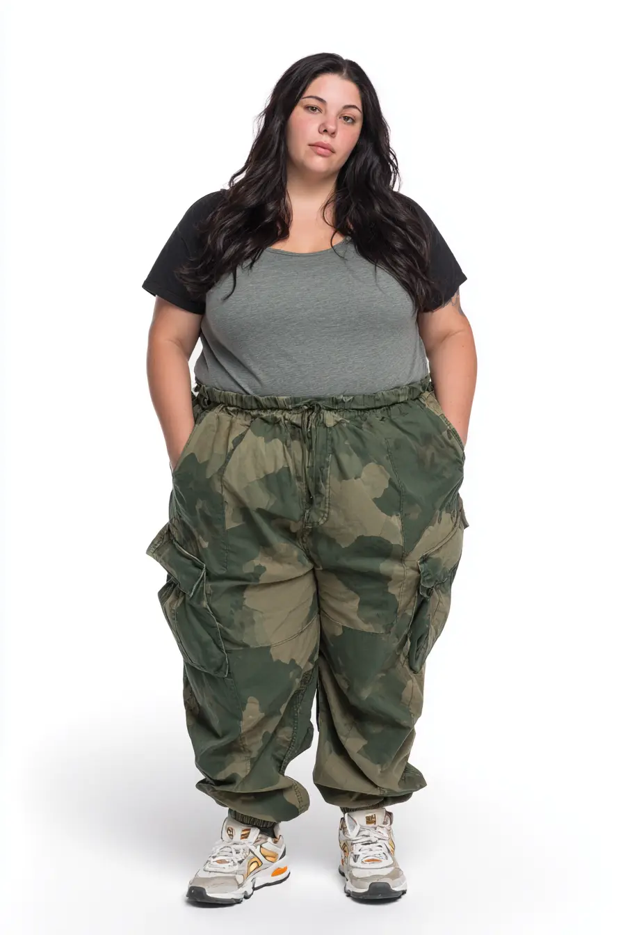 Camo Cargo Pants + Casual Tee