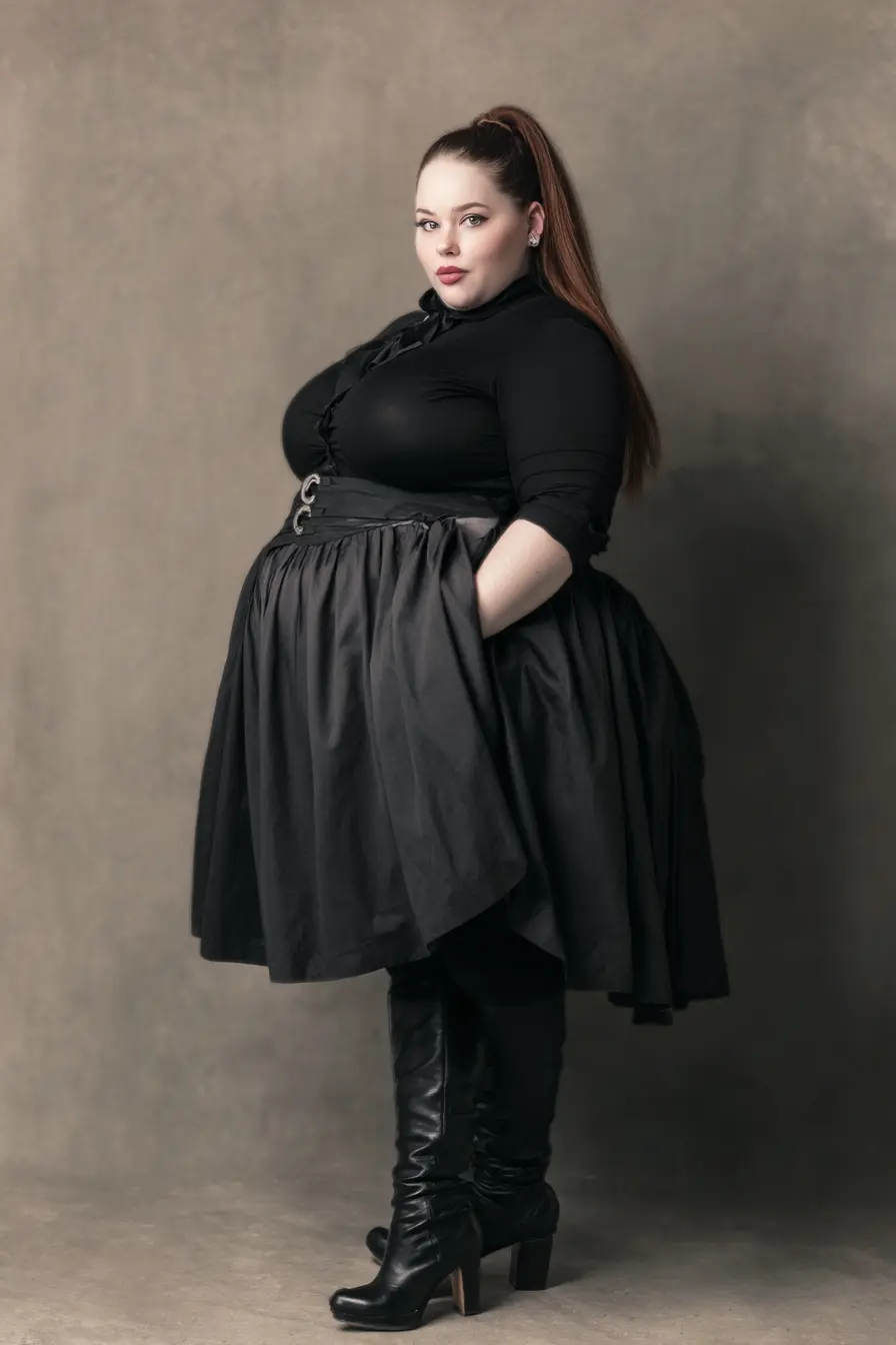 Structured Skater Skirt + Fitted Top