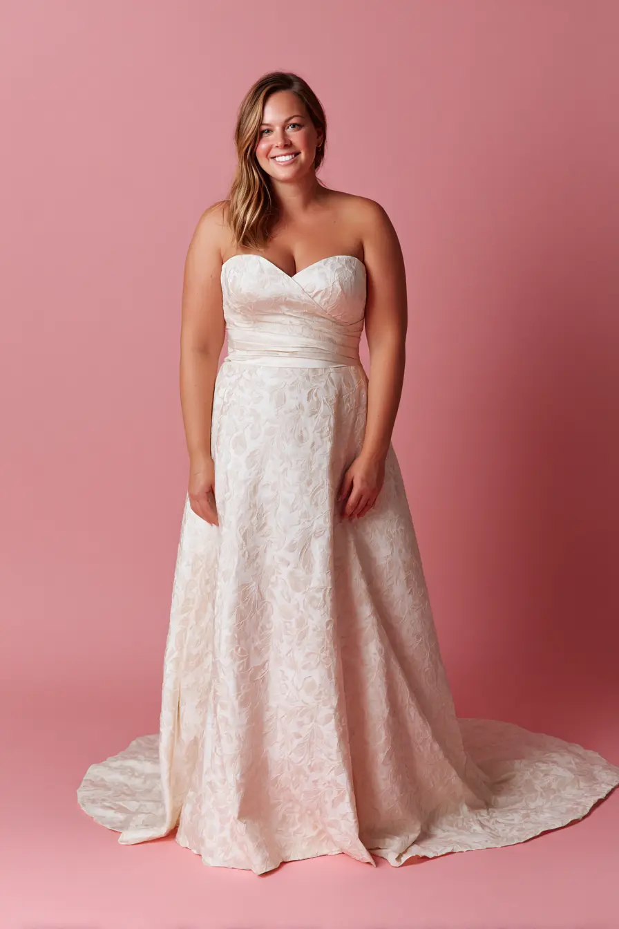 Strapless Sweetheart Gown + Textured Skirt