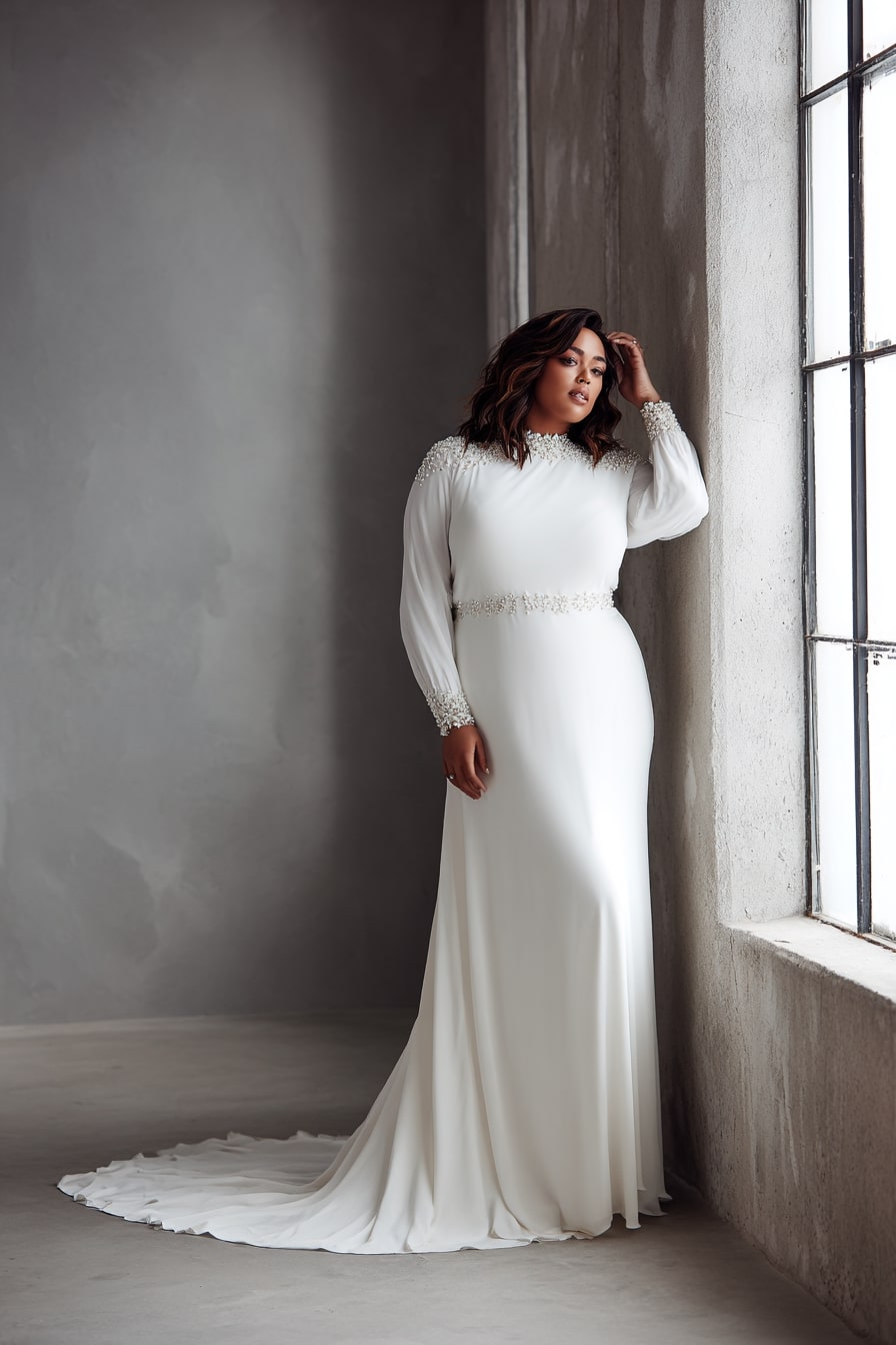 High-Neck Gown + Sleek Silhouette Grace