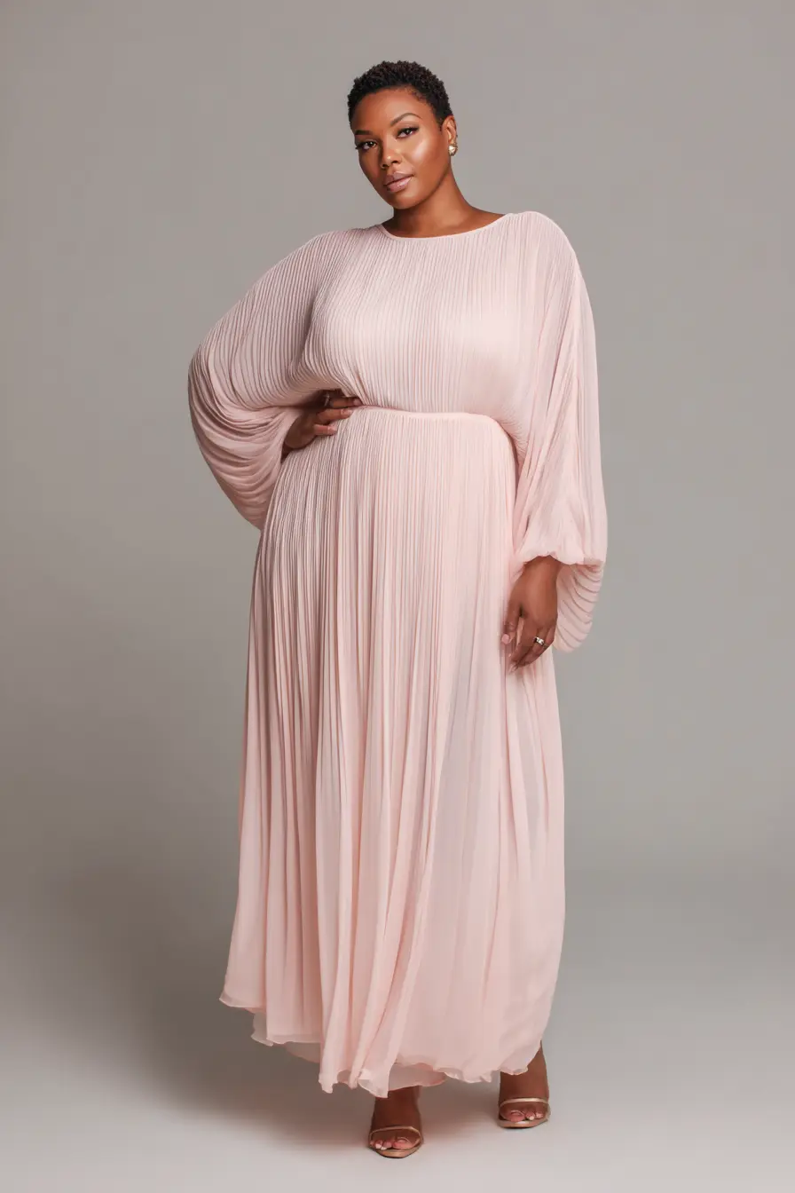 Flowing Pleated Gown + Soft Volume